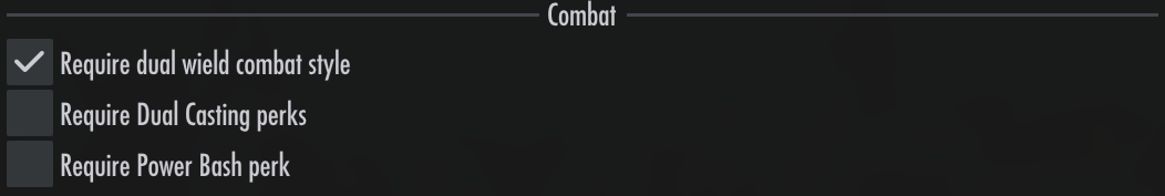 Combat settings