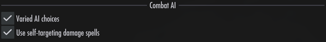 Combat AI settings