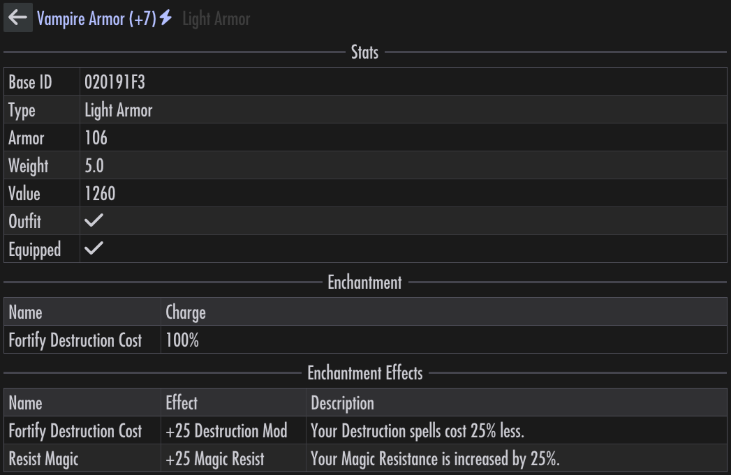 Armor details