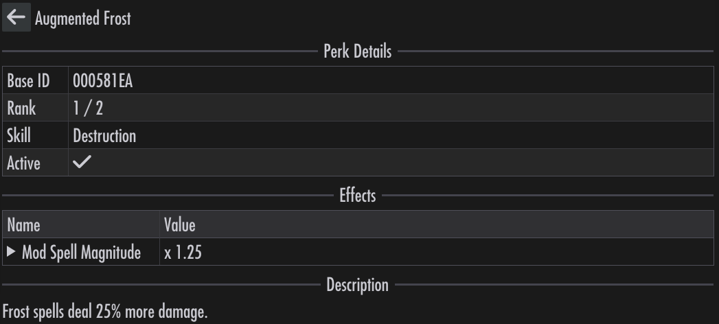Perk details